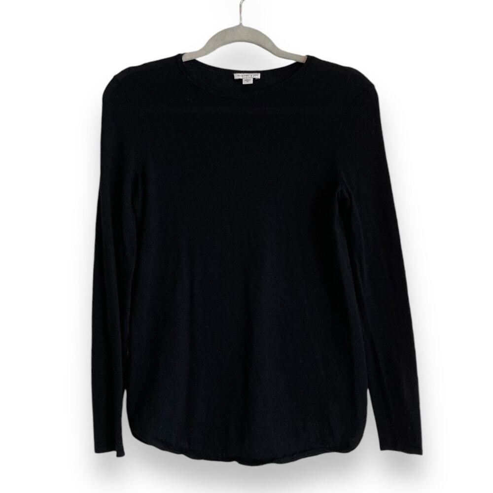 Womens J.Jill Black Soft Merino Wool Untuck Stretch Pullover Sweater Size XS